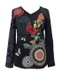 supplier fashion T-shirt top winter butterfly ethnic 101 idées 2104W