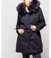 Parka Navy blue with hood and removable fur G20BL