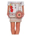 Mini skirt suede print floral ethnic 101 idées 359Y